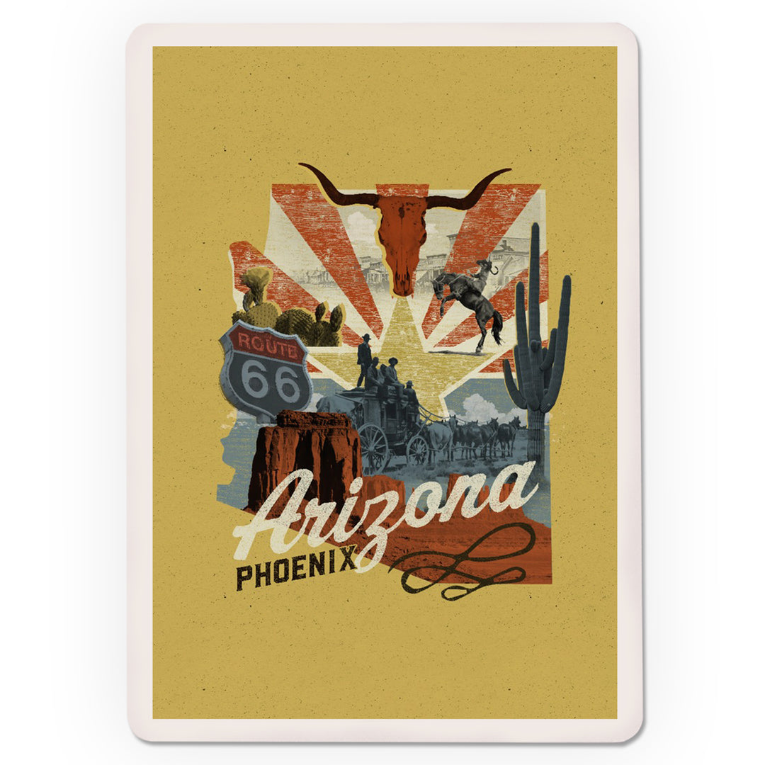 Playing Cards, Phoenix, Arizona, Photomontage, State Series, 52 Card Deck with Jokers in Box, Unique Art Cards Lantern Press 