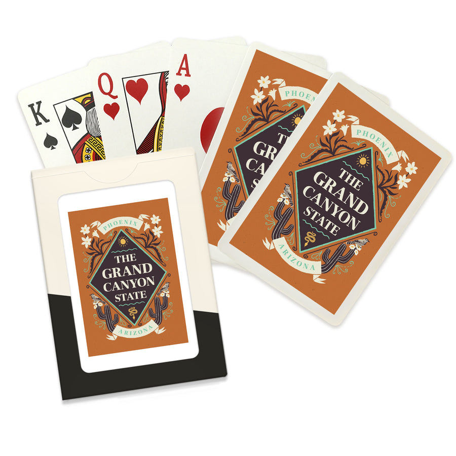 Playing Cards, Phoenix, Arizona, State Motto Crest, State Series, 52 Card Deck with Jokers in Box, Unique Art Cards Lantern Press 