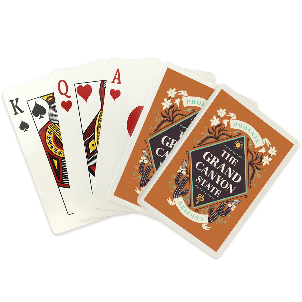 Playing Cards, Phoenix, Arizona, State Motto Crest, State Series, 52 Card Deck with Jokers in Box, Unique Art Cards Lantern Press 