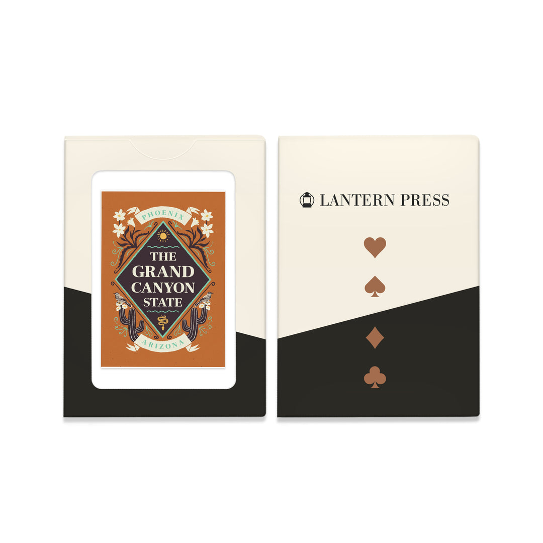 Playing Cards, Phoenix, Arizona, State Motto Crest, State Series, 52 Card Deck with Jokers in Box, Unique Art Cards Lantern Press 