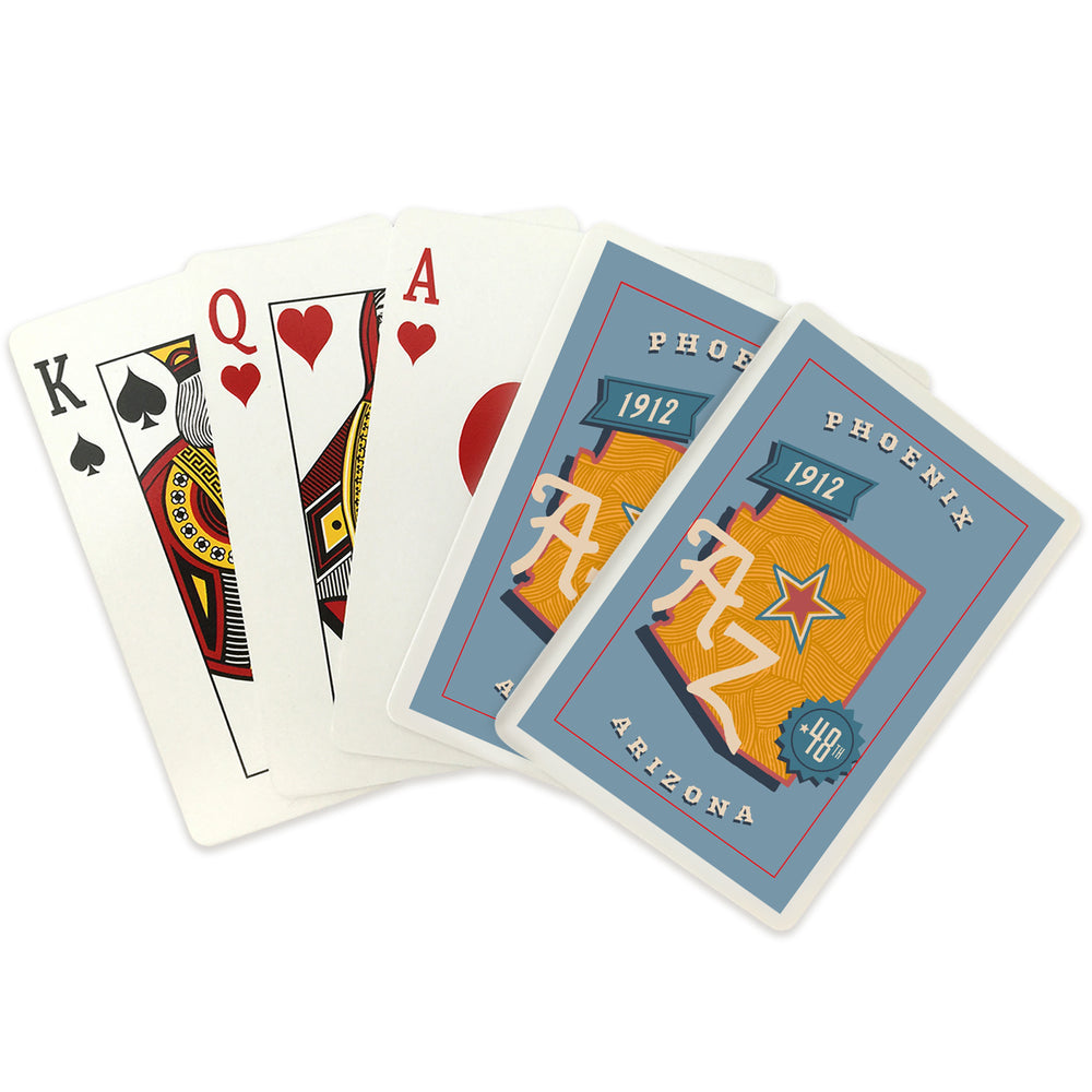 Playing Cards, Phoenix, Arizona, Statehood, State Series, 52 Card Deck with Jokers in Box, Unique Art Cards Lantern Press 