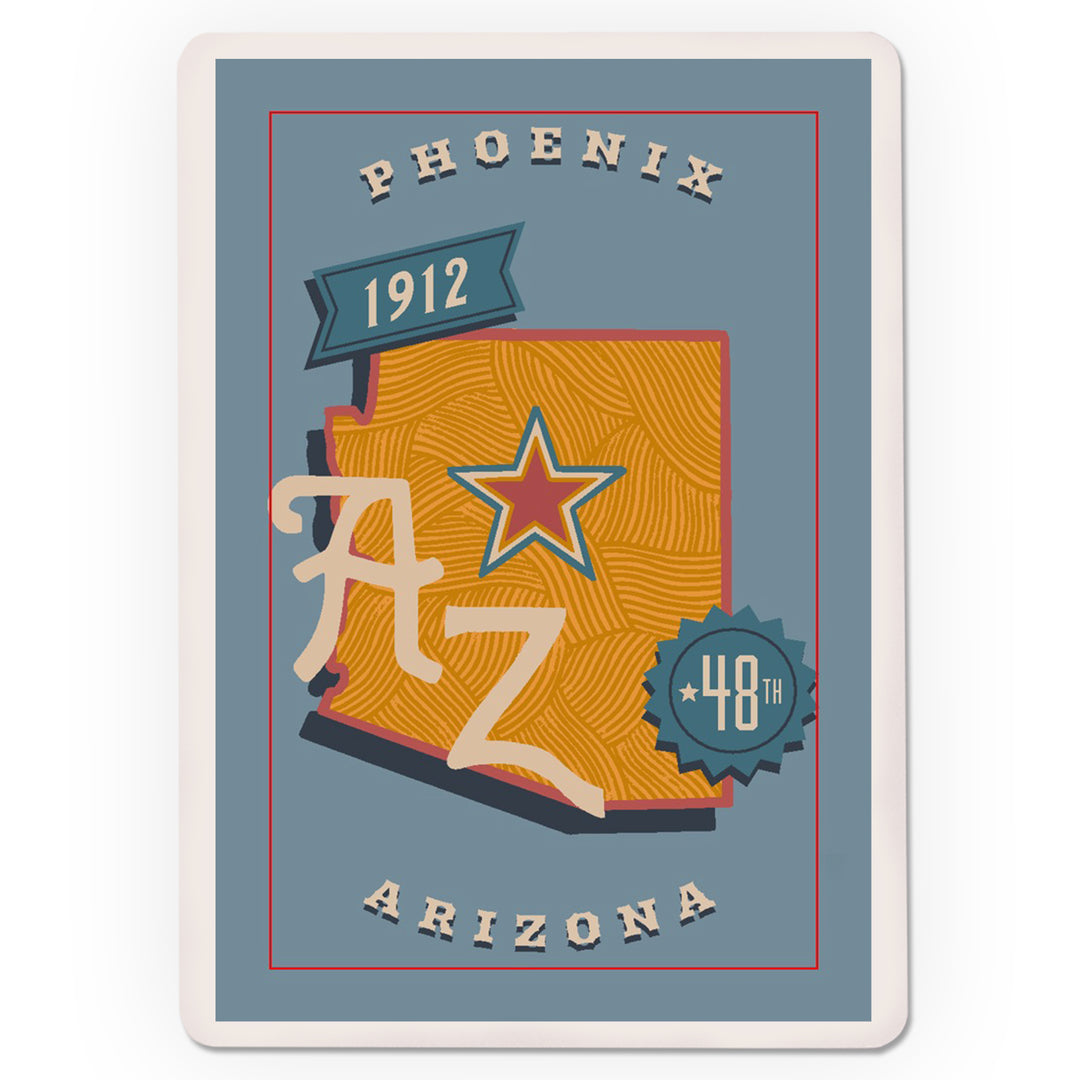 Playing Cards, Phoenix, Arizona, Statehood, State Series, 52 Card Deck with Jokers in Box, Unique Art Cards Lantern Press 