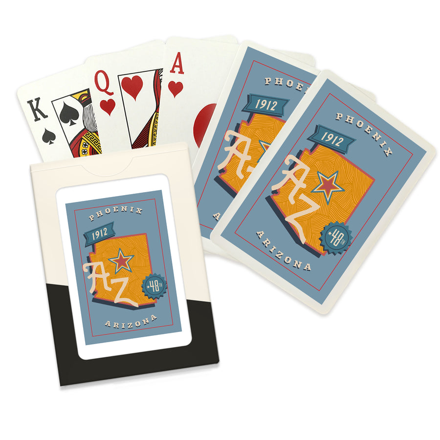 Playing Cards, Phoenix, Arizona, Statehood, State Series, 52 Card Deck with Jokers in Box, Unique Art Cards Lantern Press 