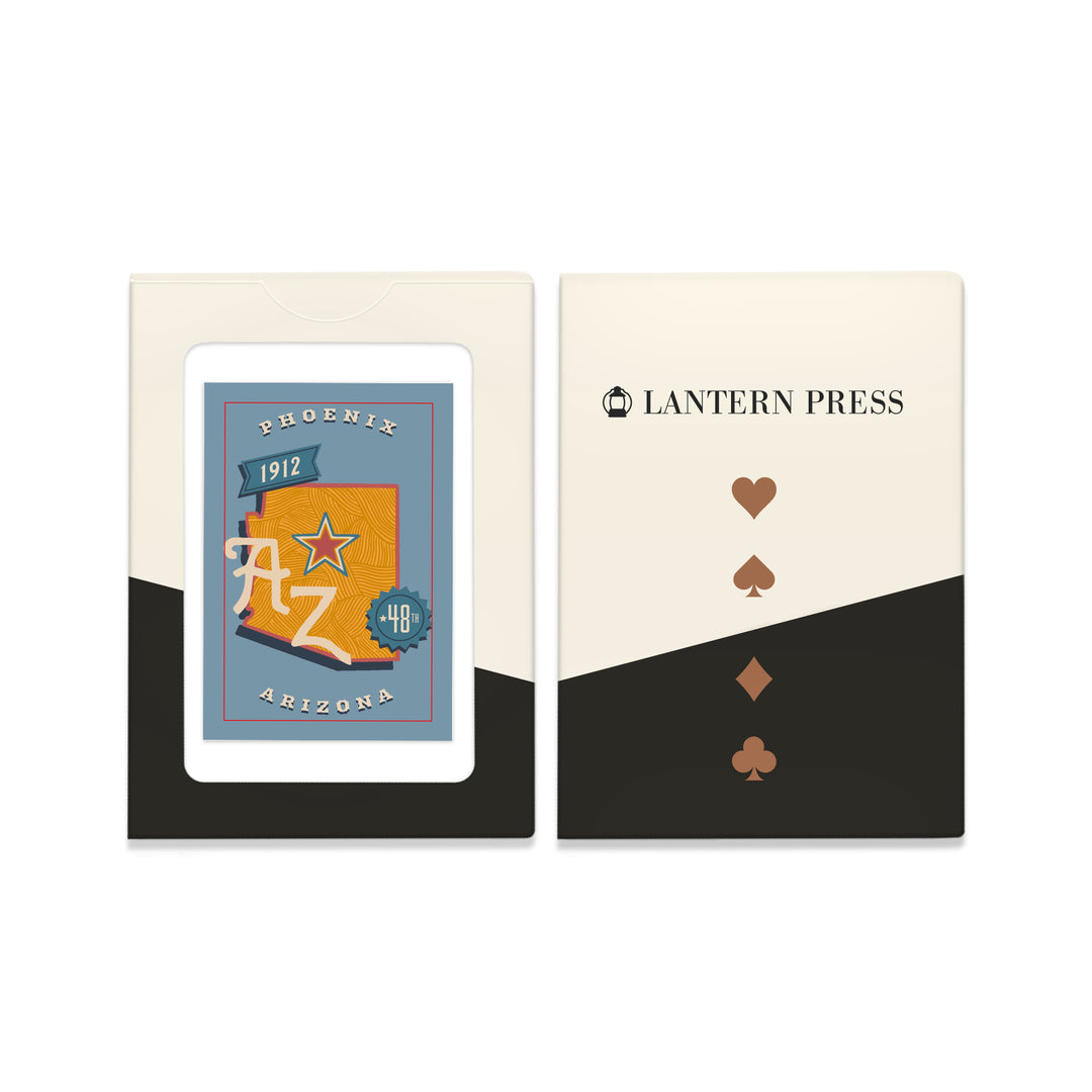Playing Cards, Phoenix, Arizona, Statehood, State Series, 52 Card Deck with Jokers in Box, Unique Art Cards Lantern Press 