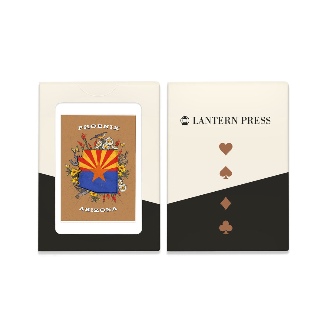 Playing Cards, Phoenix, Arizona, Treasure Trove, State Series, 52 Card Deck with Jokers in Box, Unique Art Cards Lantern Press 