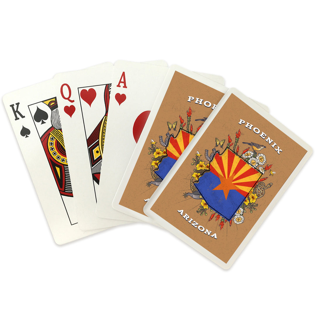 Playing Cards, Phoenix, Arizona, Treasure Trove, State Series, 52 Card Deck with Jokers in Box, Unique Art Cards Lantern Press 