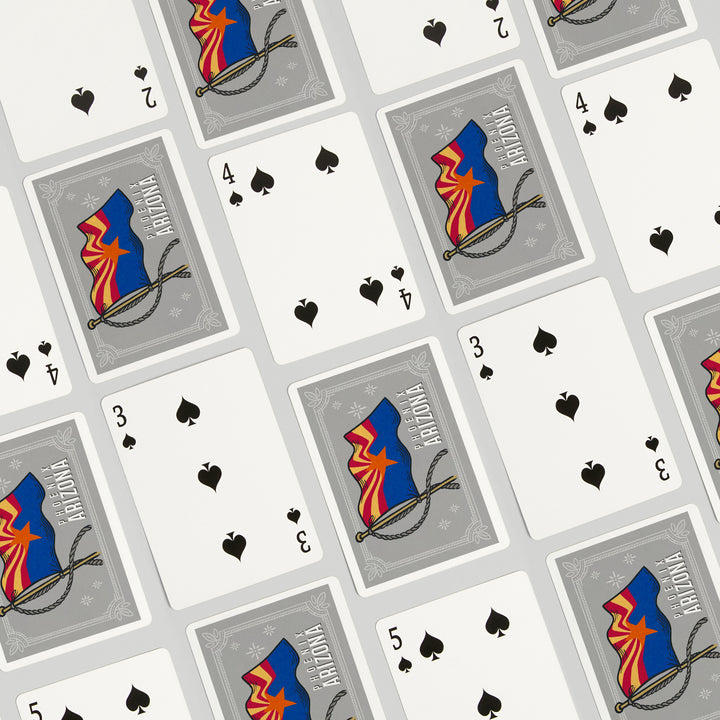 Playing Cards, Phoenix, Arizona, Waving State Flag, State Series, 52 Card Deck with Jokers in Box, Unique Art Cards Lantern Press 