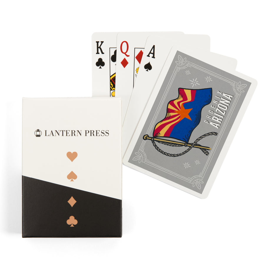 Playing Cards, Phoenix, Arizona, Waving State Flag, State Series, 52 Card Deck with Jokers in Box, Unique Art Cards Lantern Press 
