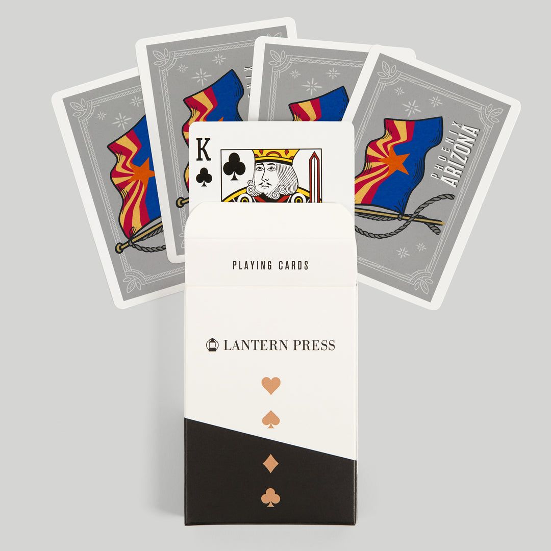 Playing Cards, Phoenix, Arizona, Waving State Flag, State Series, 52 Card Deck with Jokers in Box, Unique Art Cards Lantern Press 