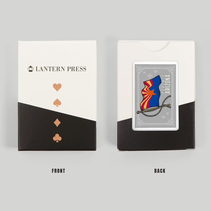 Playing Cards, Phoenix, Arizona, Waving State Flag, State Series, 52 Card Deck with Jokers in Box, Unique Art Cards Lantern Press 