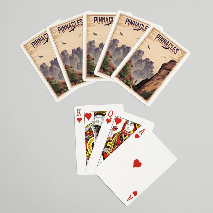 Playing Cards, Pinnacles National Park, California, Lithograph, 52 Card Deck with Jokers in Box, Unique Art Cards Lantern Press 