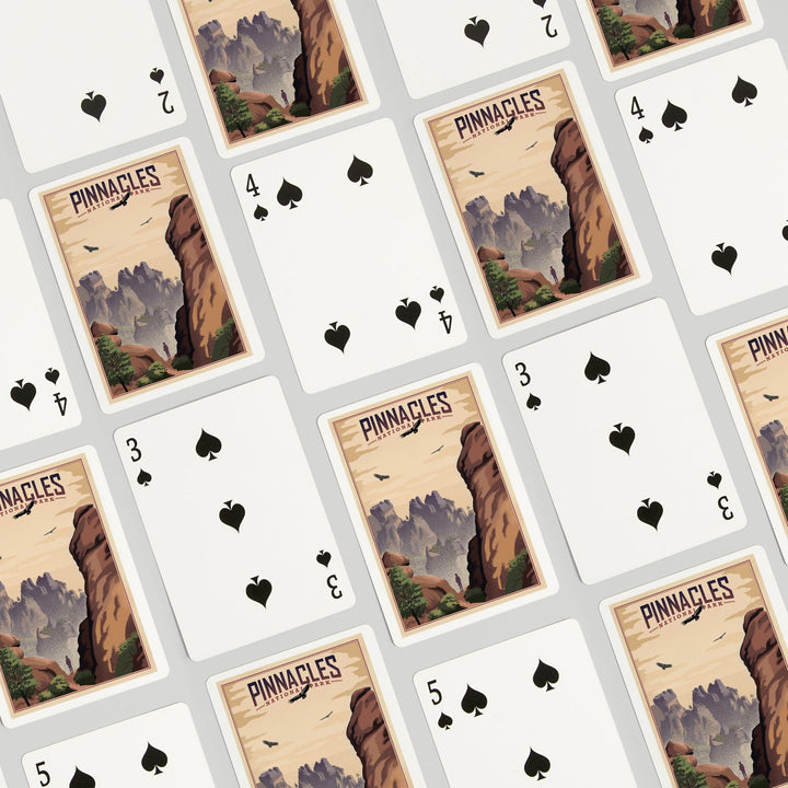 Playing Cards, Pinnacles National Park, California, Lithograph, 52 Card Deck with Jokers in Box, Unique Art Cards Lantern Press 