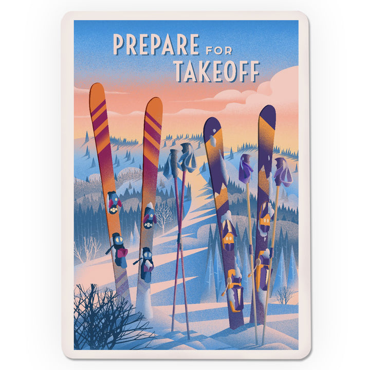 Playing Cards, Prepare for Takeoff, Skis In Snowbank, 52 Card Deck with Jokers in Box, Unique Art Cards Lantern Press 