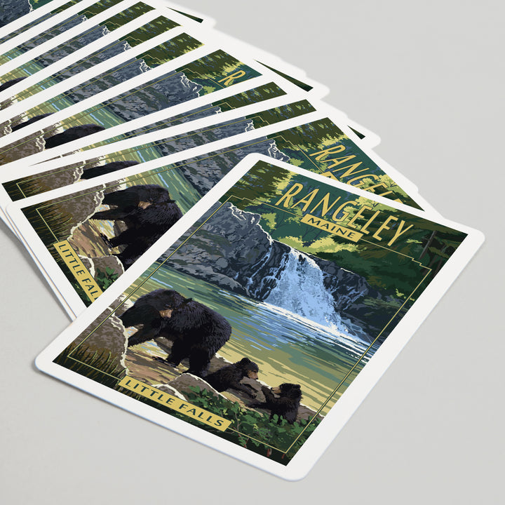 Playing Cards, Rangeley, Maine, Painterly, Little Falls, Black Bear and Cubs, 52 Card Deck with Jokers in Box, Unique Art Cards Lantern Press 