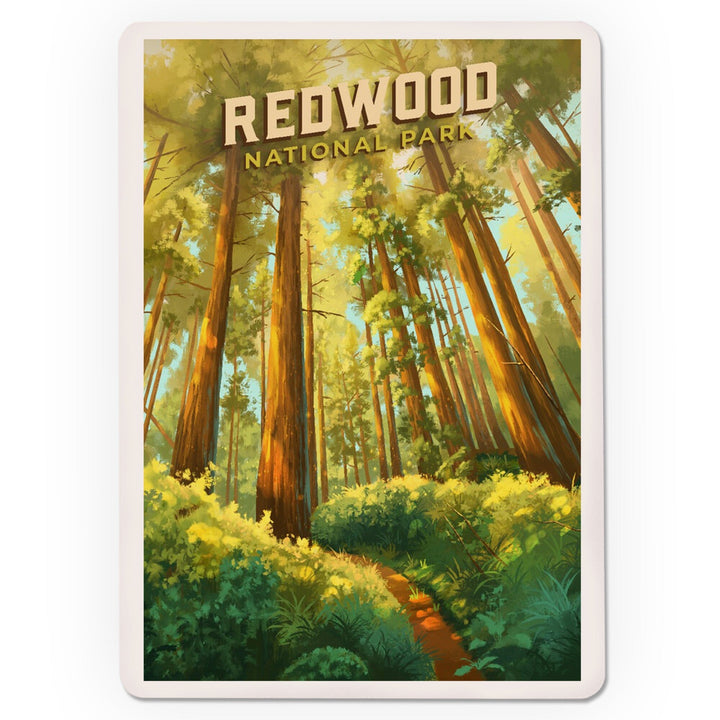 Playing Cards, Redwood National and State Parks, California, Oil Painting, 52 Card Deck with Jokers in Box, Unique Art Cards Lantern Press 