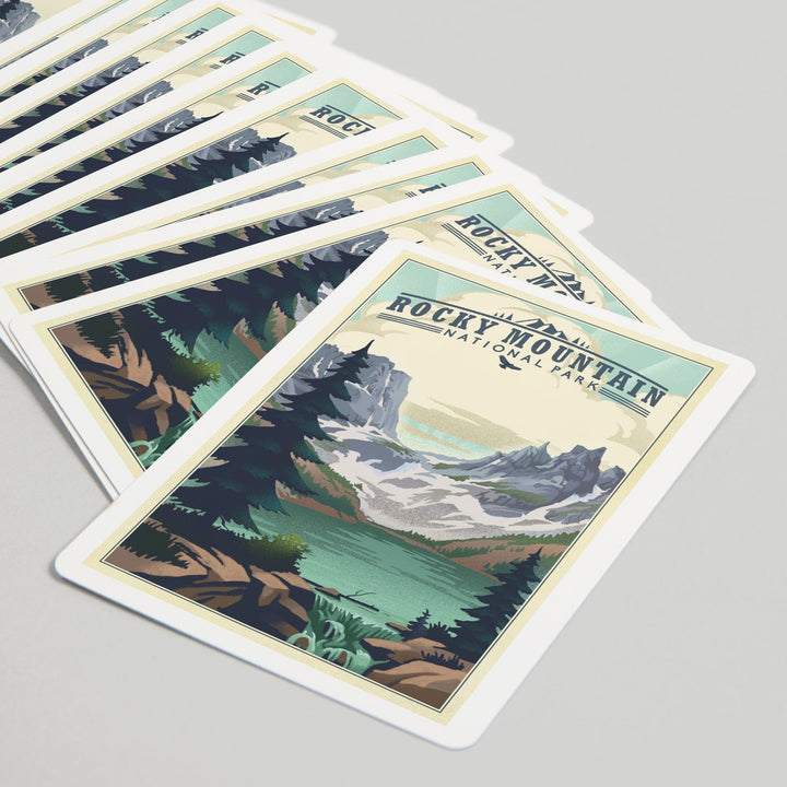 Playing Cards, Rocky Mountain National Park, Colorado, Lake, Lithograph, 52 Card Deck with Jokers in Box, Unique Art Cards Lantern Press 