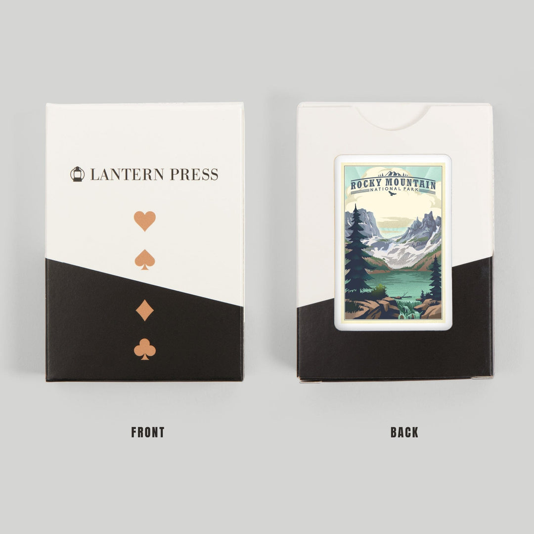 Playing Cards, Rocky Mountain National Park, Colorado, Lake, Lithograph, 52 Card Deck with Jokers in Box, Unique Art Cards Lantern Press 