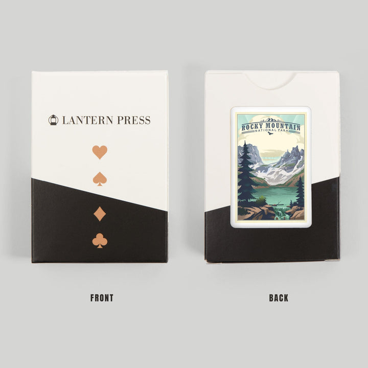 Playing Cards, Rocky Mountain National Park, Colorado, Lake, Lithograph, 52 Card Deck with Jokers in Box, Unique Art Cards Lantern Press 