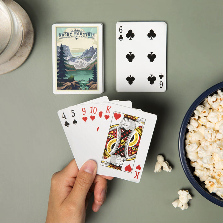 Playing Cards, Rocky Mountain National Park, Colorado, Lake, Lithograph, 52 Card Deck with Jokers in Box, Unique Art Cards Lantern Press 