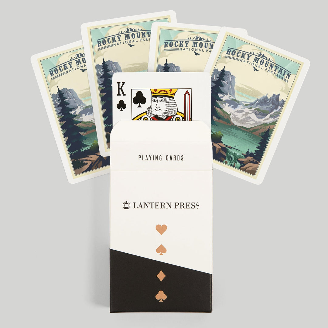 Playing Cards, Rocky Mountain National Park, Colorado, Lake, Lithograph, 52 Card Deck with Jokers in Box, Unique Art Cards Lantern Press 