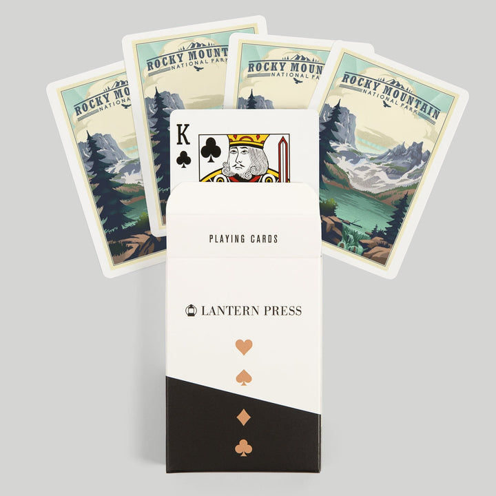 Playing Cards, Rocky Mountain National Park, Colorado, Lake, Lithograph, 52 Card Deck with Jokers in Box, Unique Art Cards Lantern Press 
