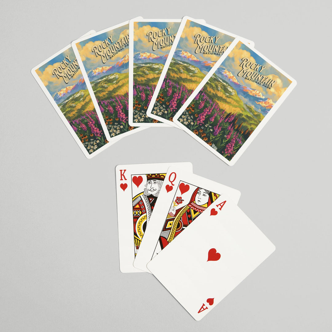 Playing Cards, Rocky Mountain National Park, Colorado, Oil Painting National Park Series, 52 Card Deck with Jokers in Box, Unique Art Cards Lantern Press 