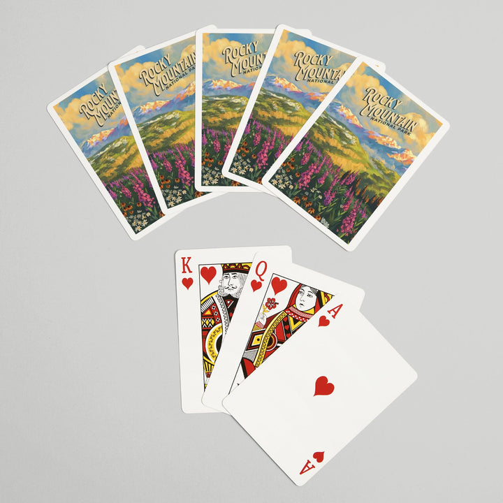 Playing Cards, Rocky Mountain National Park, Colorado, Oil Painting National Park Series, 52 Card Deck with Jokers in Box, Unique Art Cards Lantern Press 