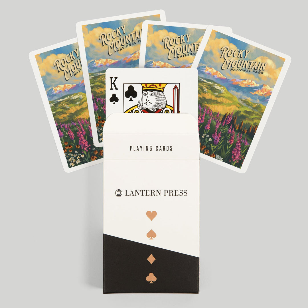 Playing Cards, Rocky Mountain National Park, Colorado, Oil Painting National Park Series, 52 Card Deck with Jokers in Box, Unique Art Cards Lantern Press 