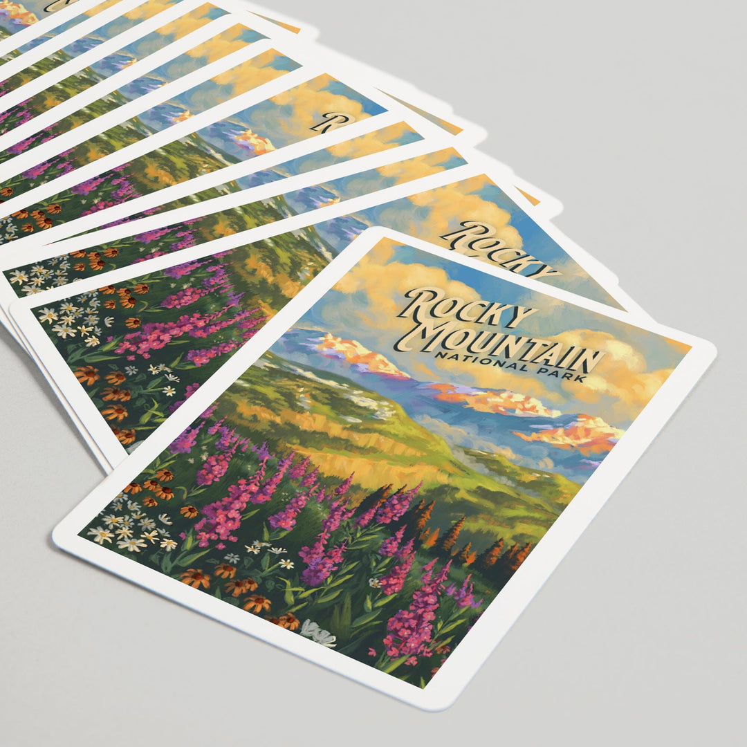 Playing Cards, Rocky Mountain National Park, Colorado, Oil Painting National Park Series, 52 Card Deck with Jokers in Box, Unique Art Cards Lantern Press 