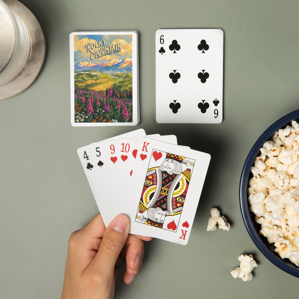 Playing Cards, Rocky Mountain National Park, Colorado, Oil Painting National Park Series, 52 Card Deck with Jokers in Box, Unique Art Cards Lantern Press 