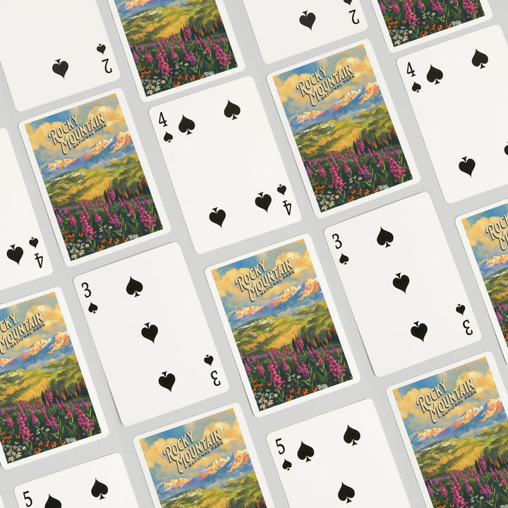 Playing Cards, Rocky Mountain National Park, Colorado, Oil Painting National Park Series, 52 Card Deck with Jokers in Box, Unique Art Cards Lantern Press 