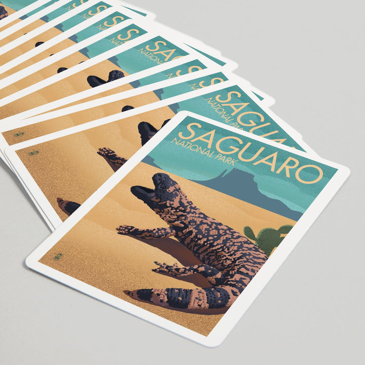 Playing Cards, Saguaro National Park, Arizona, Gila Monster, Lithograph, 52 Card Deck with Jokers in Box, Unique Art Cards Lantern Press 