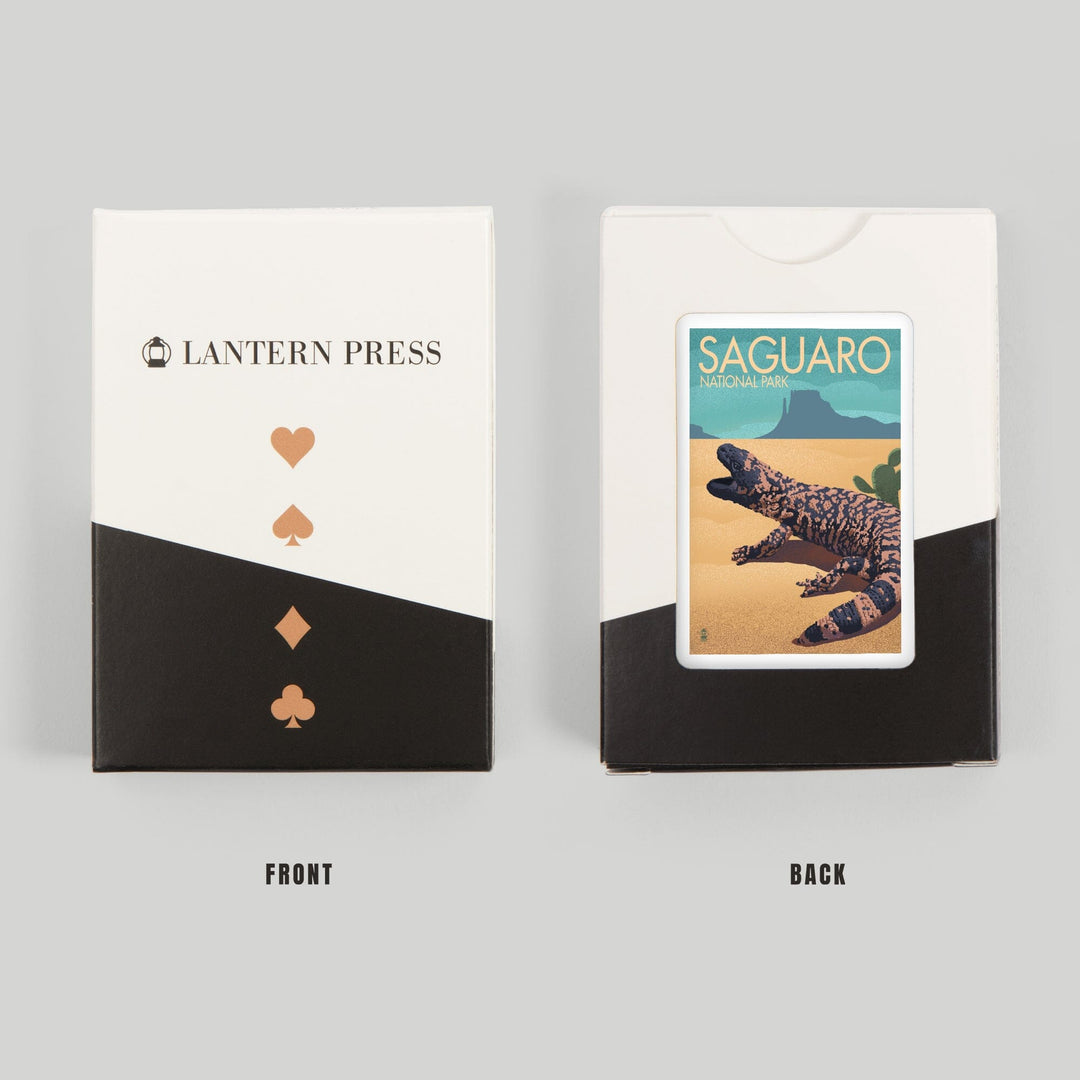 Playing Cards, Saguaro National Park, Arizona, Gila Monster, Lithograph, 52 Card Deck with Jokers in Box, Unique Art Cards Lantern Press 