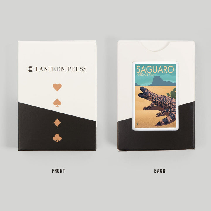 Playing Cards, Saguaro National Park, Arizona, Gila Monster, Lithograph, 52 Card Deck with Jokers in Box, Unique Art Cards Lantern Press 