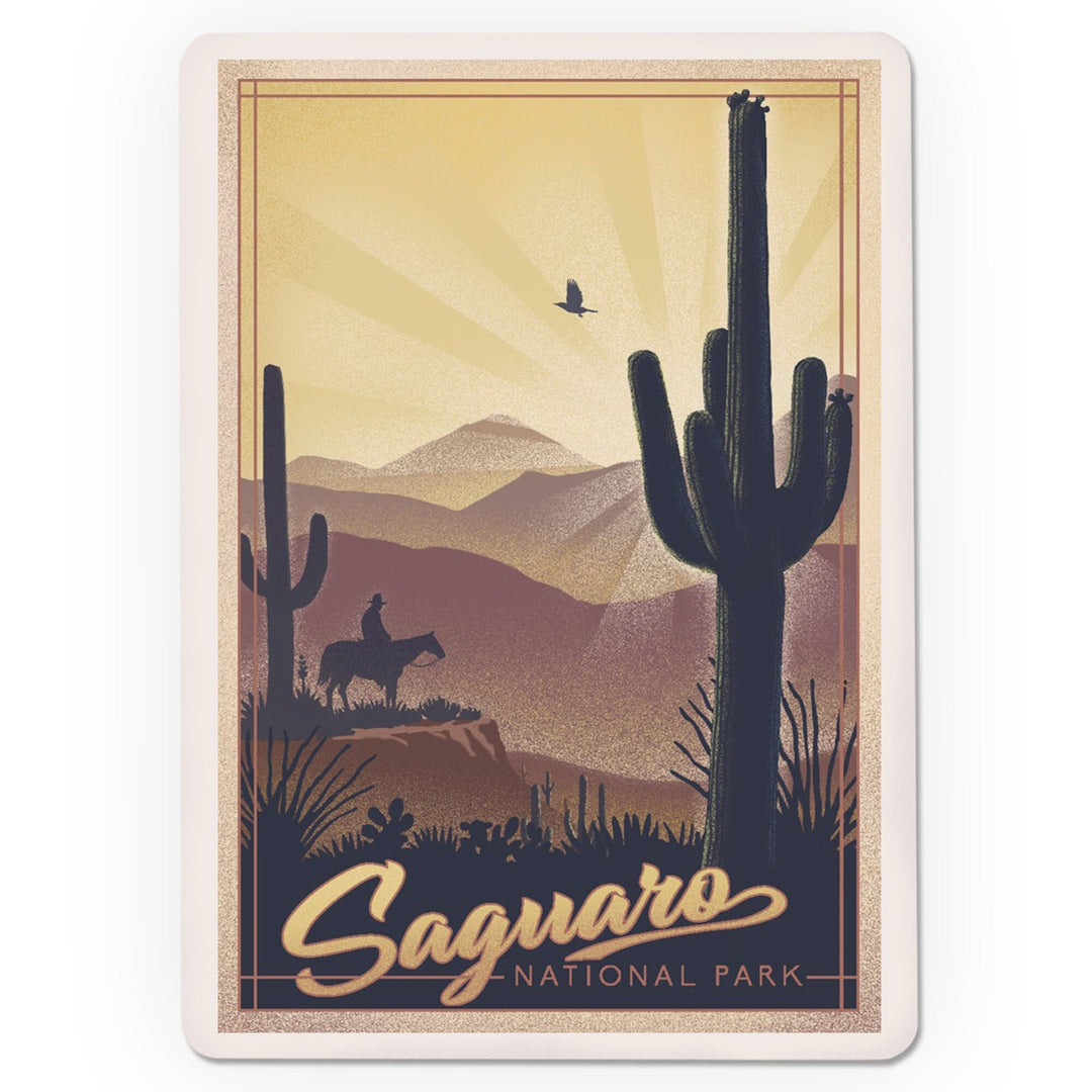Playing Cards, Saguaro National Park, Arizona, Lithograph, 52 Card Deck with Jokers in Box, Unique Art Cards Lantern Press 