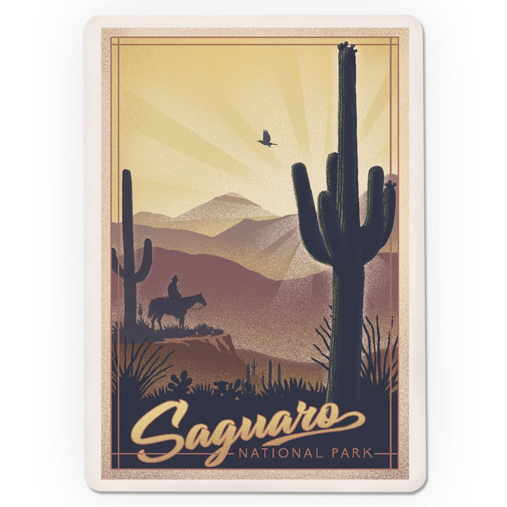 Playing Cards, Saguaro National Park, Arizona, Lithograph, 52 Card Deck with Jokers in Box, Unique Art Cards Lantern Press 