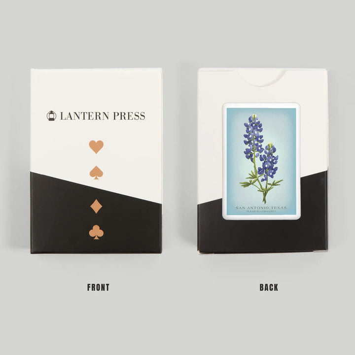 Playing Cards, San Antonio, Texas, Vintage Flora, State Series, Bluebonnet, 52 Card Deck with Jokers in Box, Unique Art Cards Lantern Press 