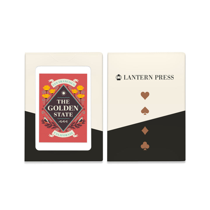 Playing Cards, San Francisco, California, State Motto Crest, State Series, 52 Card Deck with Jokers in Box, Unique Art Cards Lantern Press 