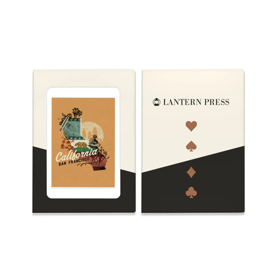 Playing Cards, San Francisco, California, State Photomontage, State Series, 52 Card Deck with Jokers in Box, Unique Art Cards Lantern Press 