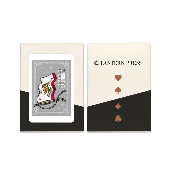 Playing Cards, San Francisco, California, Waving State Flag, State Series, 52 Card Deck with Jokers in Box, Unique Art Cards Lantern Press 