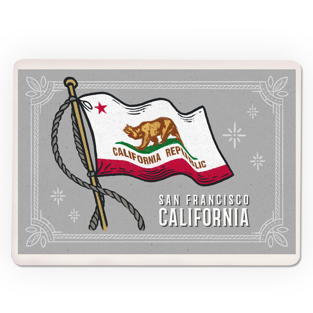 Playing Cards, San Francisco, California, Waving State Flag, State Series, 52 Card Deck with Jokers in Box, Unique Art Cards Lantern Press 