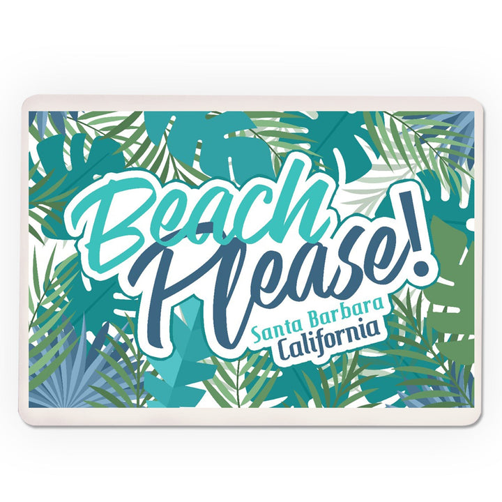 Playing Cards, Santa Barbara, California, Beach Please, Tropical Fronds and Leaves, 52 Card Deck with Jokers in Box, Unique Art Cards Lantern Press 