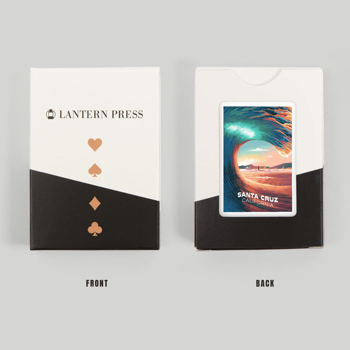 Playing Cards, Santa Cruz, California, Epic Wave, 52 Card Deck with Jokers in Box, Unique Art Cards Lantern Press 