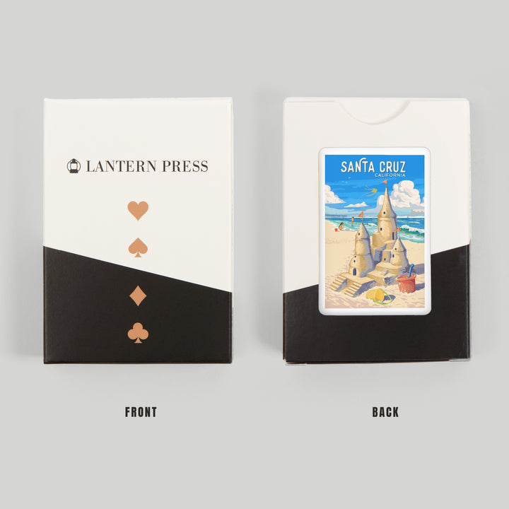 Playing Cards, Santa Cruz, California, Painterly, Soak Up Summer, Sand Castle, 52 Card Deck with Jokers in Box, Unique Art Cards Lantern Press 