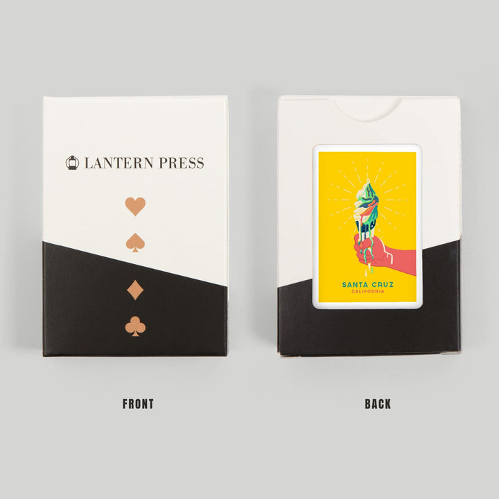 Playing Cards, Santa Cruz, California, Sweet Relief Collection, Melting Ice Cream Cone, 52 Card Deck with Jokers in Box, Unique Art Cards Lantern Press 
