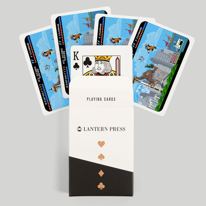 Playing Cards, Seattle, Washington, 8-Bit Retro Video Game, 52 Card Deck with Jokers in Box, Unique Art Cards Lantern Press 