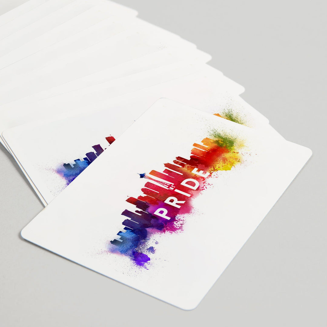 Playing Cards, Seattle, Washington, Gay Pride, Skyline Abstract, 52 Card Deck with Jokers in Box, Unique Art Cards Lantern Press 