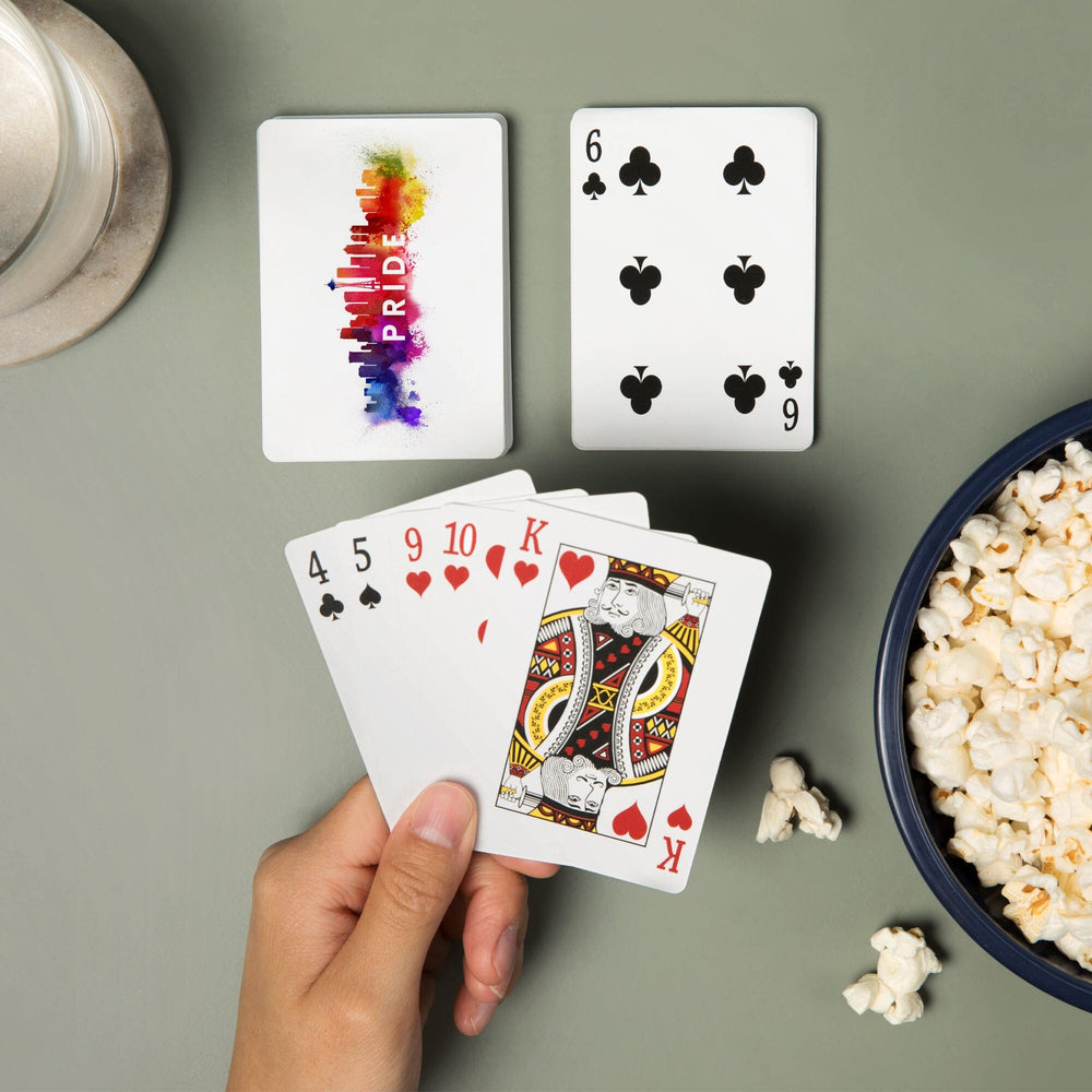 Playing Cards, Seattle, Washington, Gay Pride, Skyline Abstract, 52 Card Deck with Jokers in Box, Unique Art Cards Lantern Press 