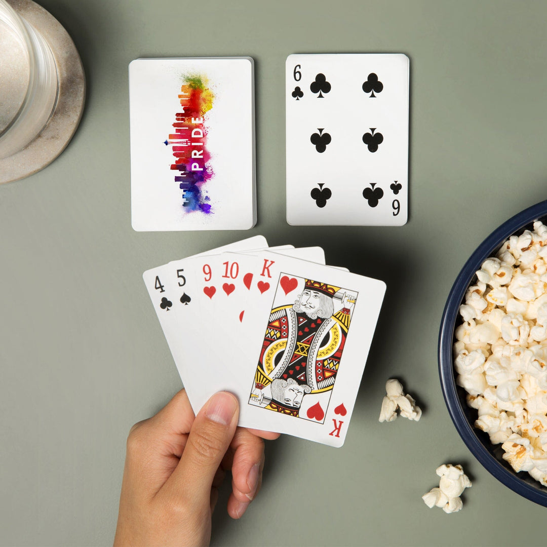 Playing Cards, Seattle, Washington, Gay Pride, Skyline Abstract, 52 Card Deck with Jokers in Box, Unique Art Cards Lantern Press 