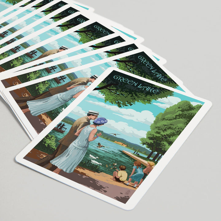 Playing Cards, Seattle, Washington, Green Lake Pathway, 52 Card Deck with Jokers in Box, Unique Art Cards Lantern Press 